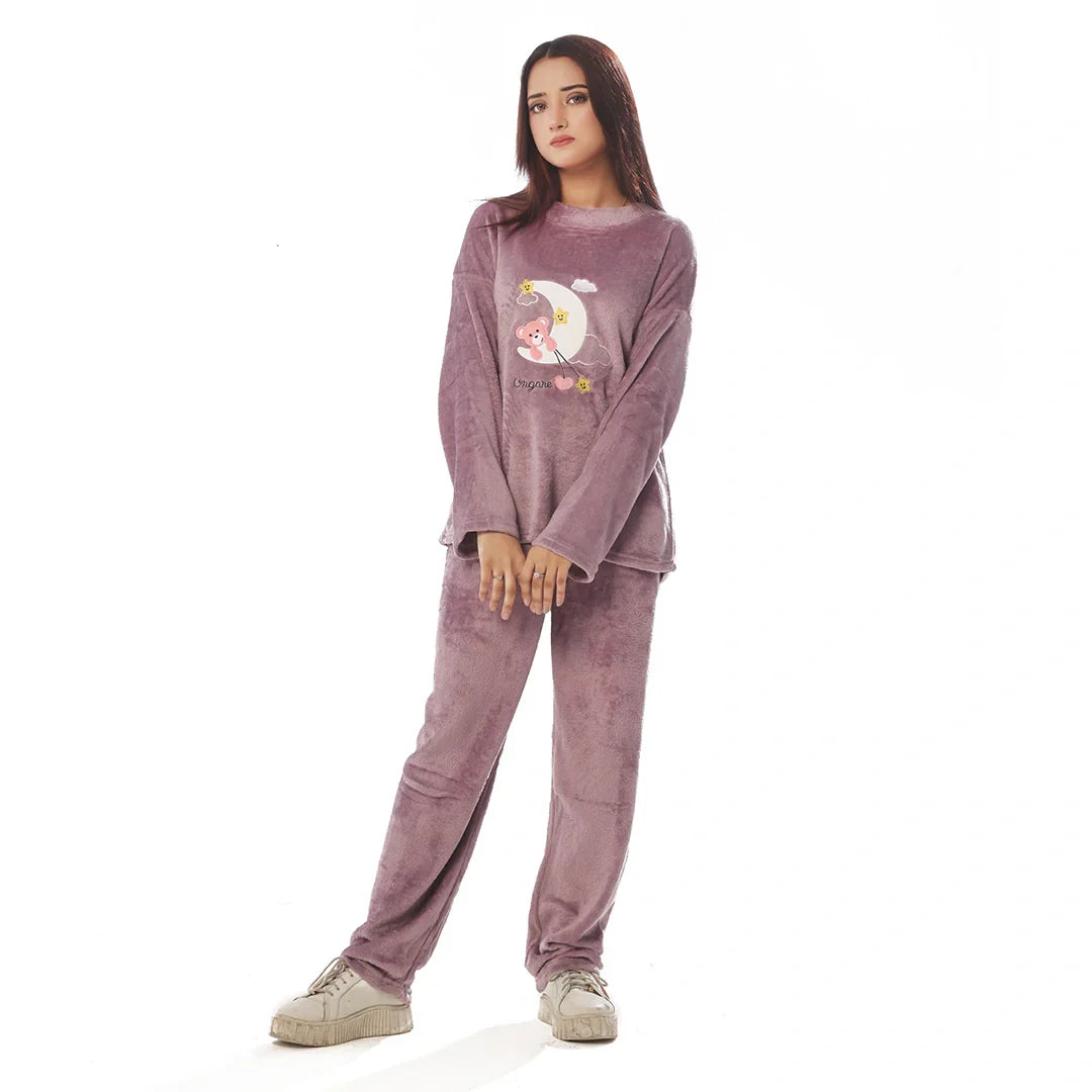 Purple Moon Fleece Pajama Suit