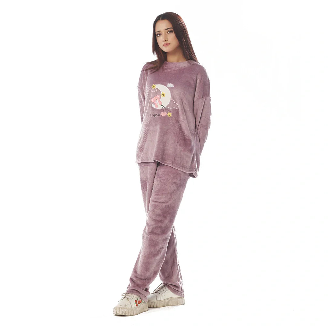 Purple Moon Fleece Pajama Suit