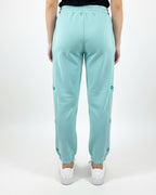 Fleece Trouser – Bow Print - Aqua Blue
