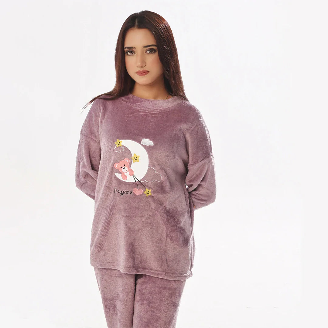 Purple Moon Fleece Pajama Suit