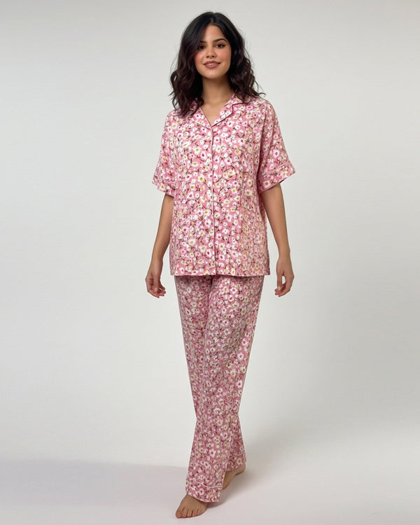 Linen Pajama Suit - Blossom Dream