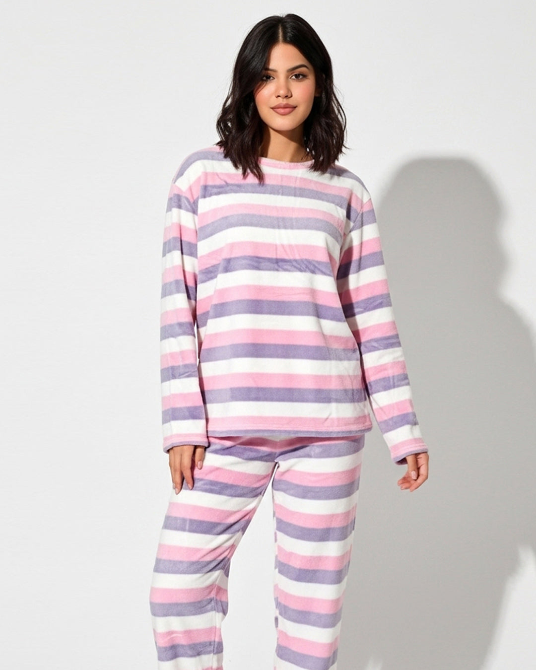 Fleece Pajama Suit - Stripy Glow