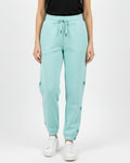 Fleece Trouser – Bow Print - Aqua Blue