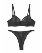 Bra Set - Blush Hearts - Black