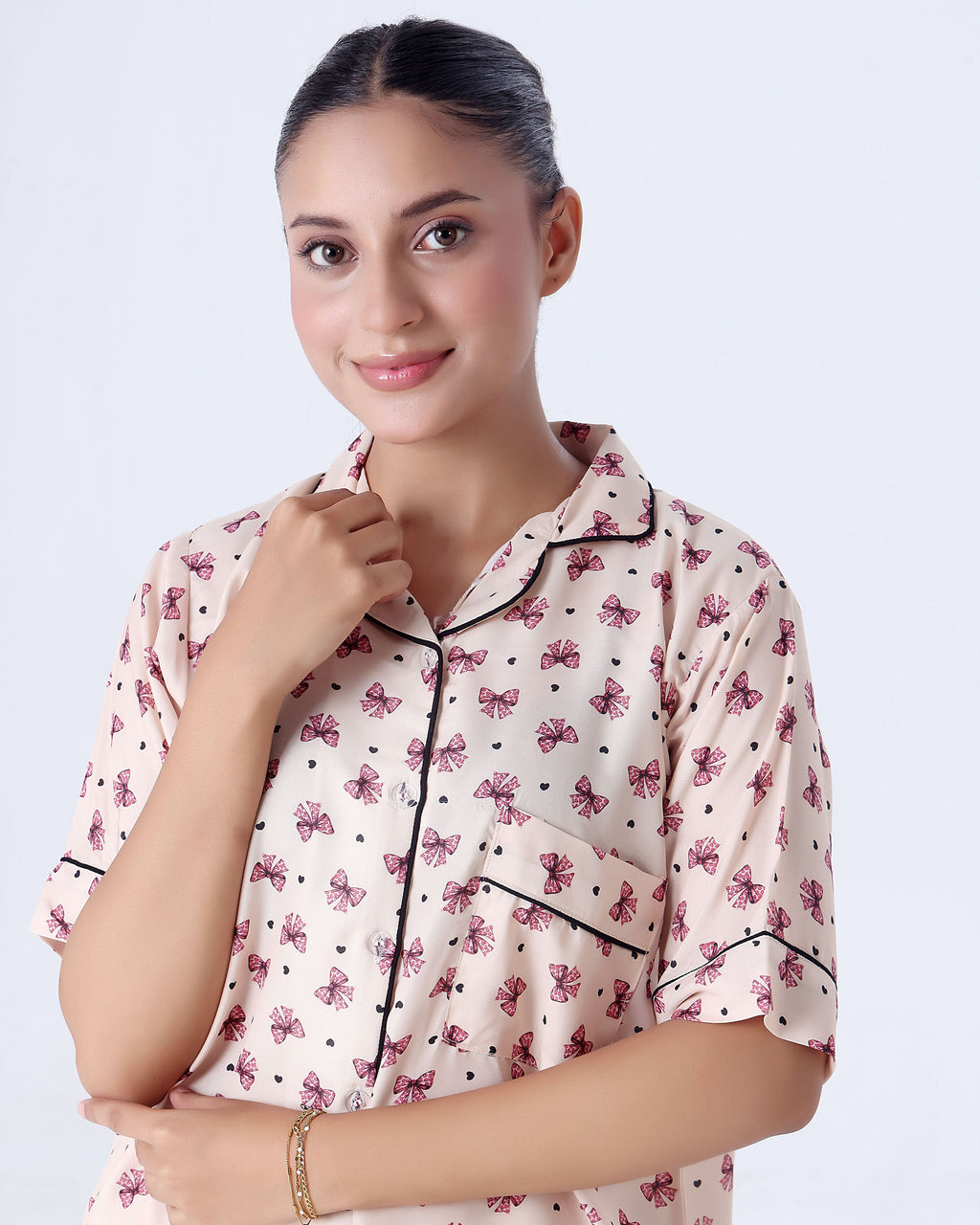 Summer Pajama Suit - Ribbon And hearts