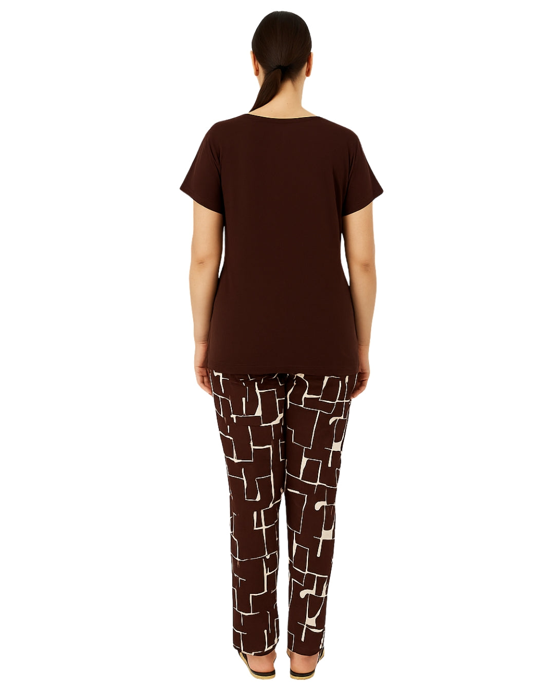 Cotton PJ Set - Mocha Bloom