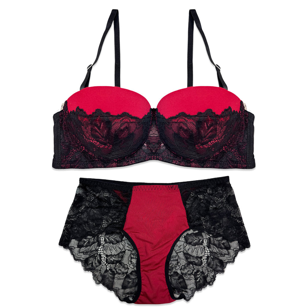 Bra Set - Crimson Whisper