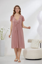 6-Piece Satin Nightwear Set - Marvella Pink