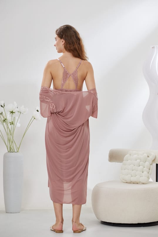 6-Piece Satin Nightwear Set - Marvella Pink