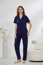 4-Piece Satin Nightwear Set - Rosvian Purple