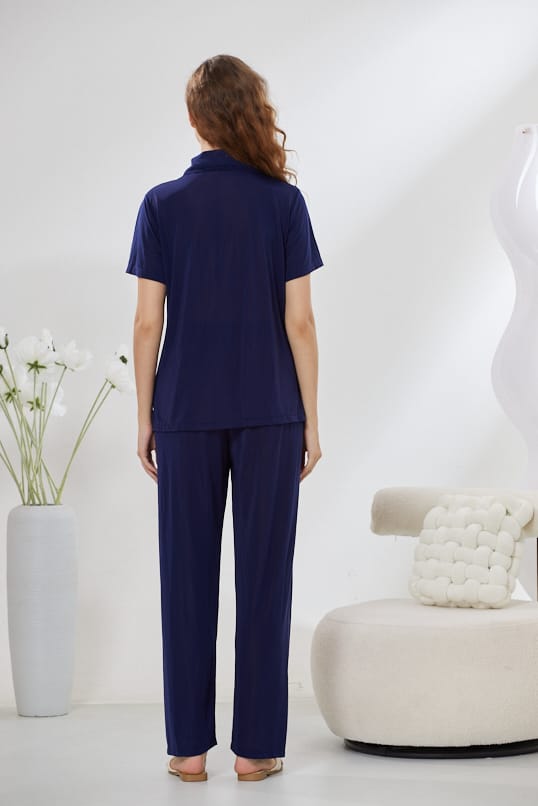 4-Piece Satin Nightwear Set - Rosvian Purple