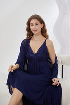 4-Piece Satin Nightwear Set - Rosvian Purple