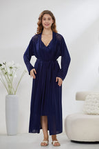 4-Piece Satin Nightwear Set - Rosvian Purple