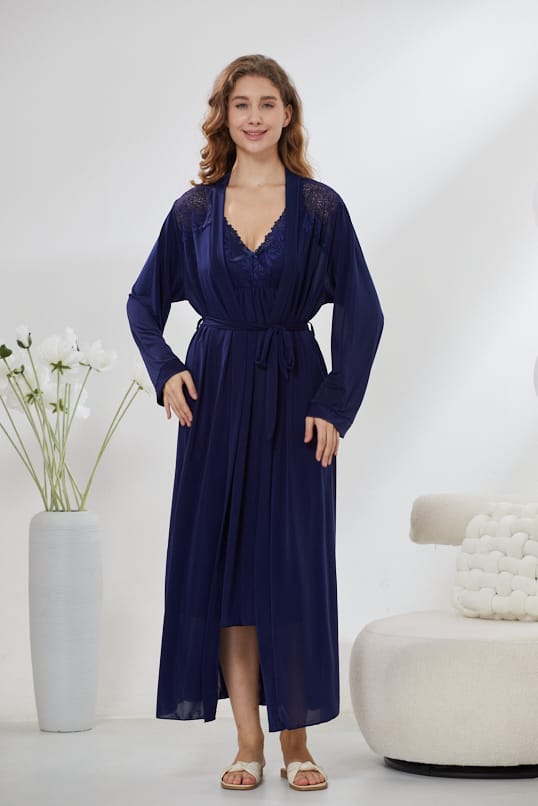 4-Piece Satin Nightwear Set - Rosvian Purple