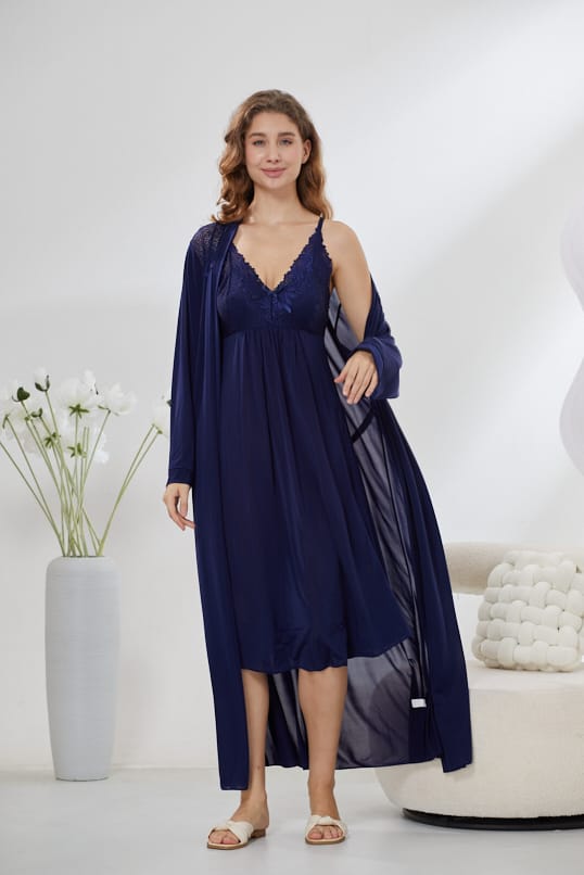 4-Piece Satin Nightwear Set - Rosvian Purple