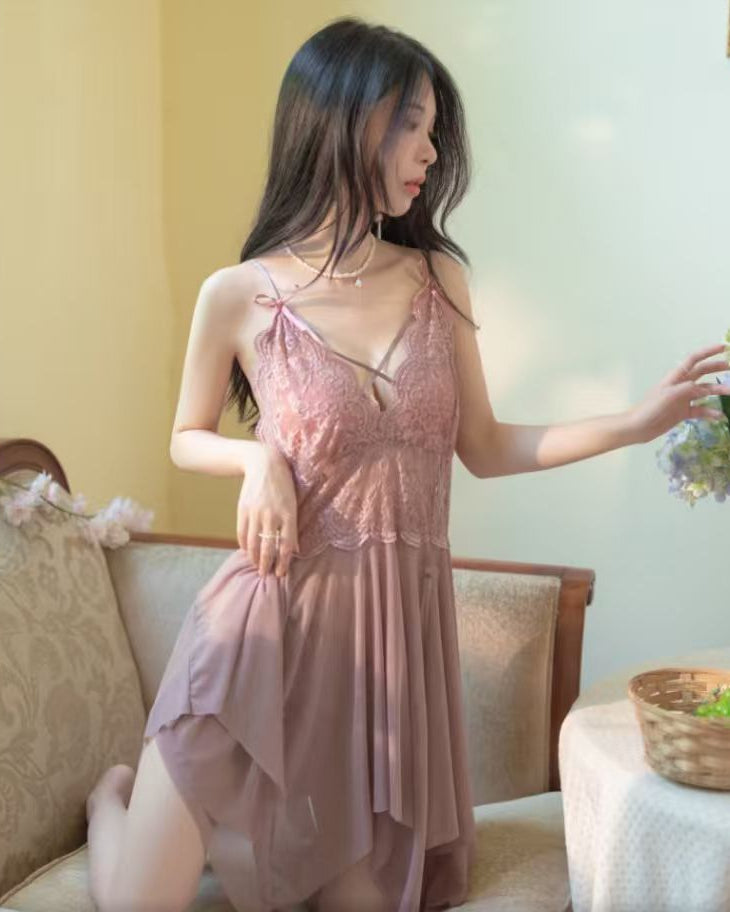 Babydoll Lingerie  - Luna Veil - Dark Skin