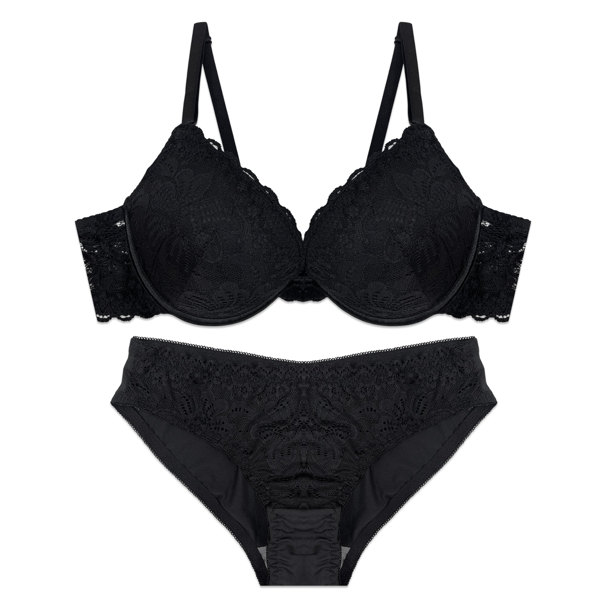 Bra Set -  Black Bloom