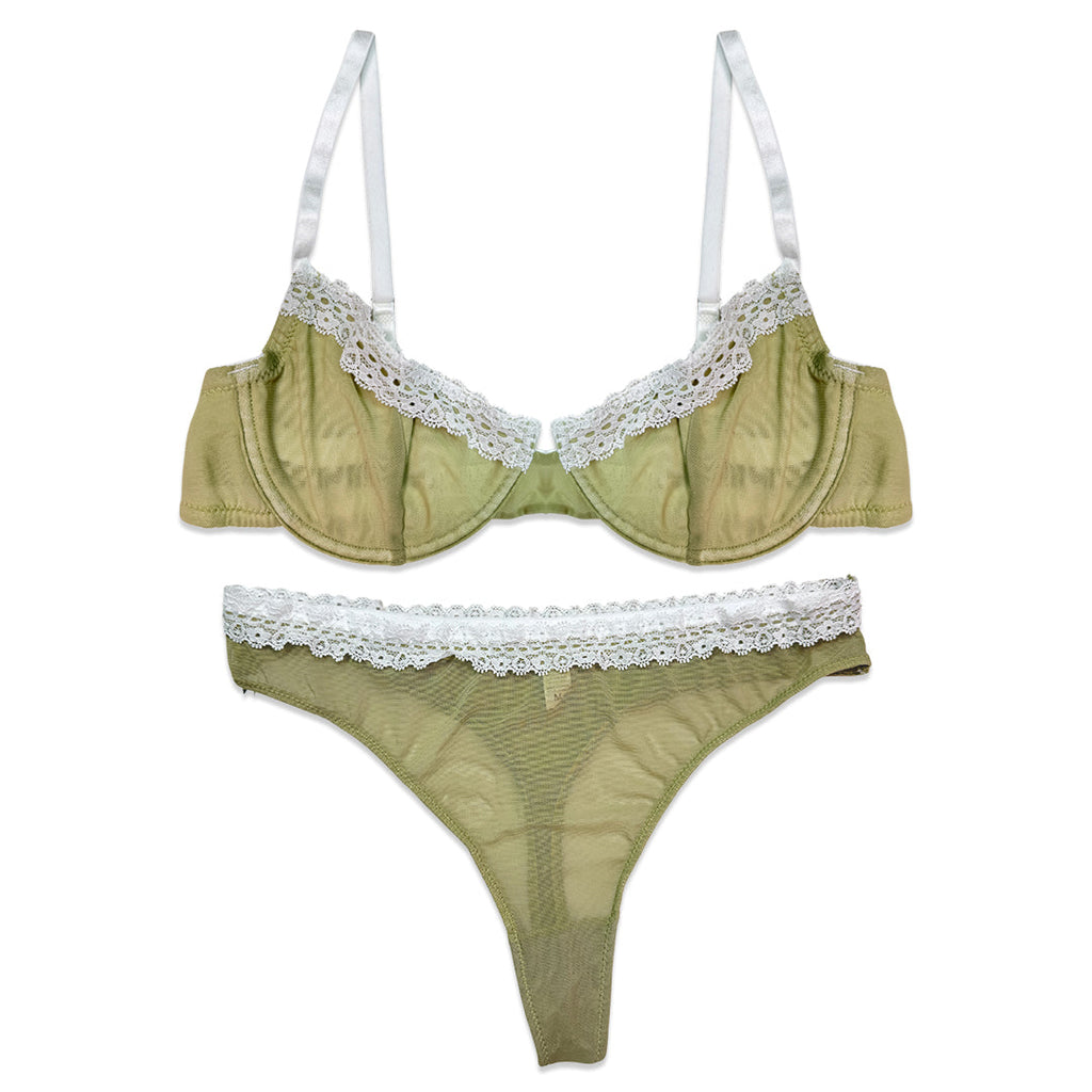 Bra Set - Olive Bloom